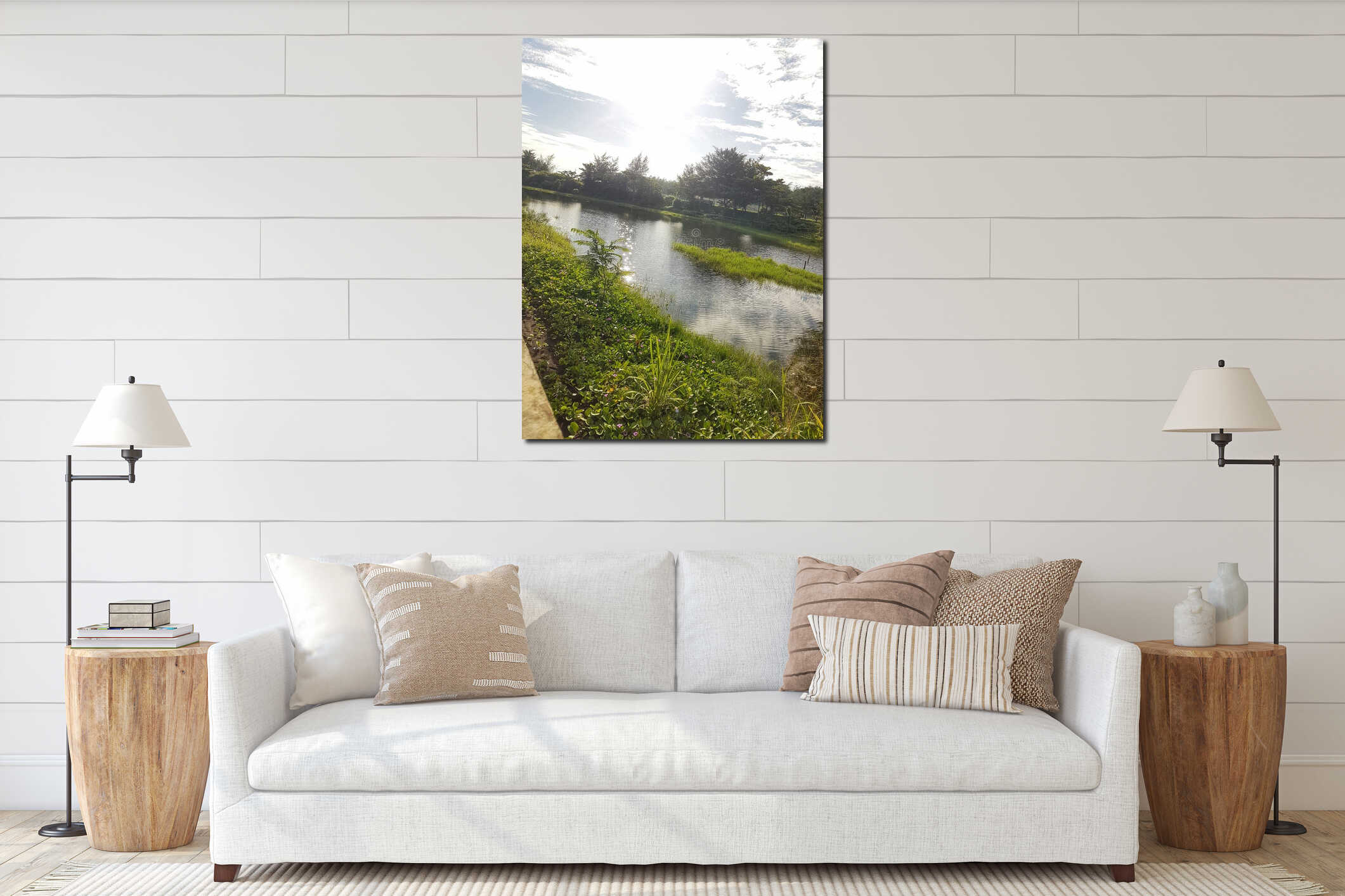 Canvas hanging interior mockup
