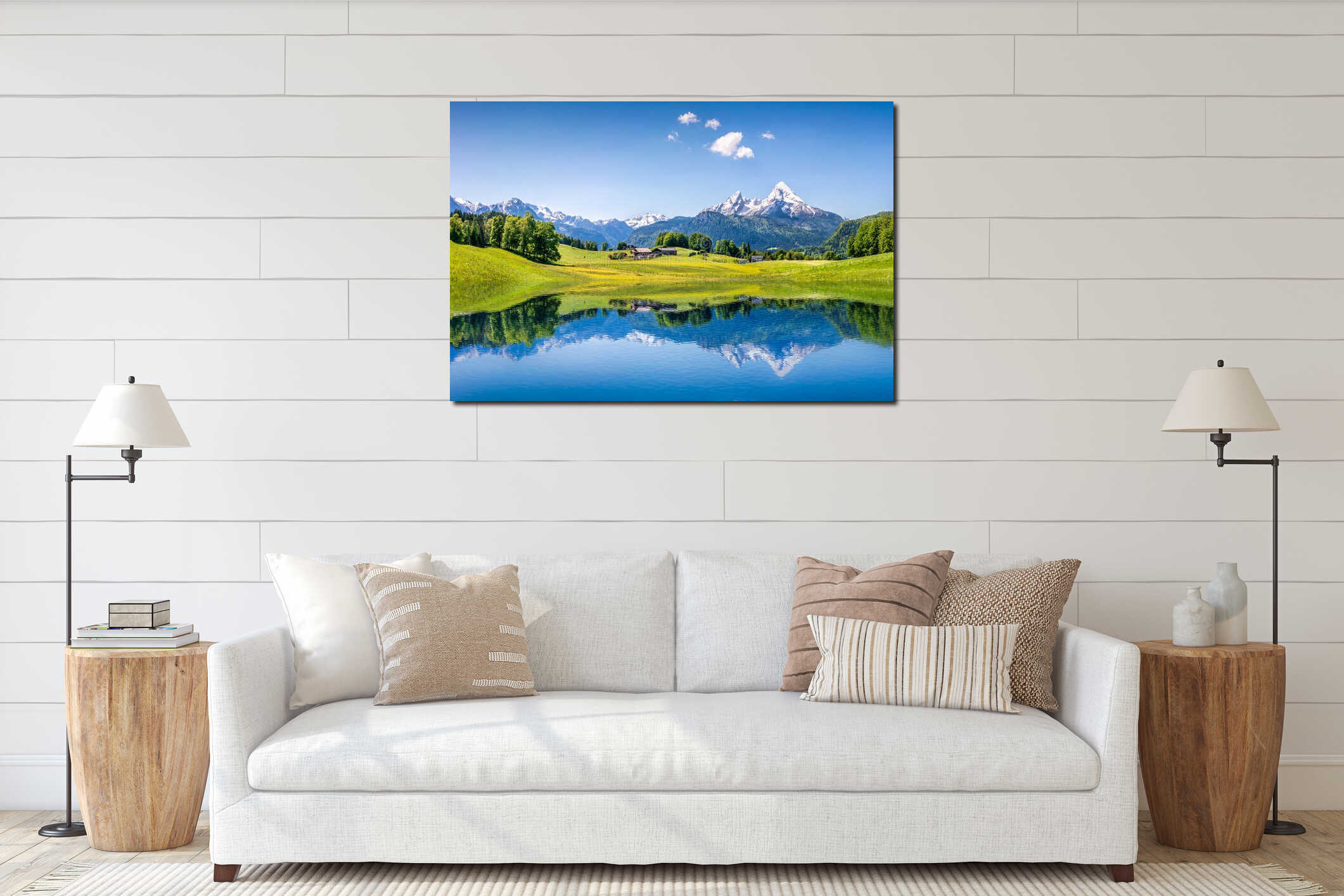 Canvas hanging interior mockup