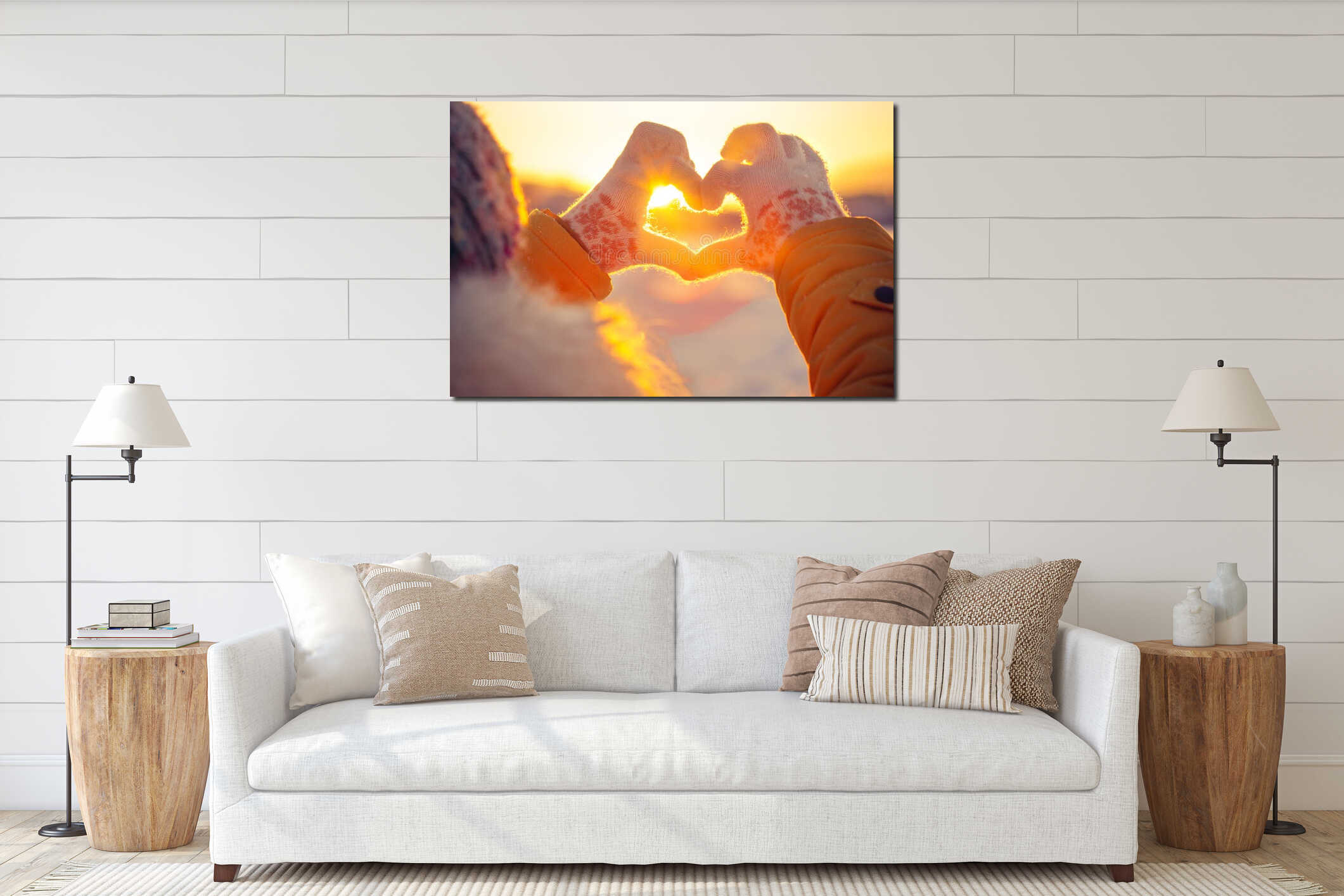 Canvas hanging interior mockup