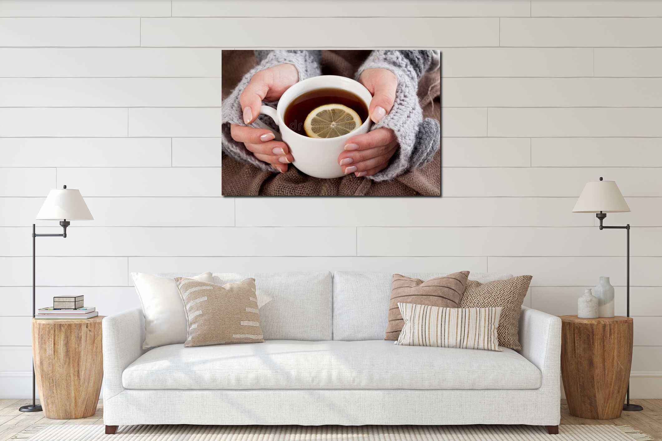 Canvas hanging interior mockup