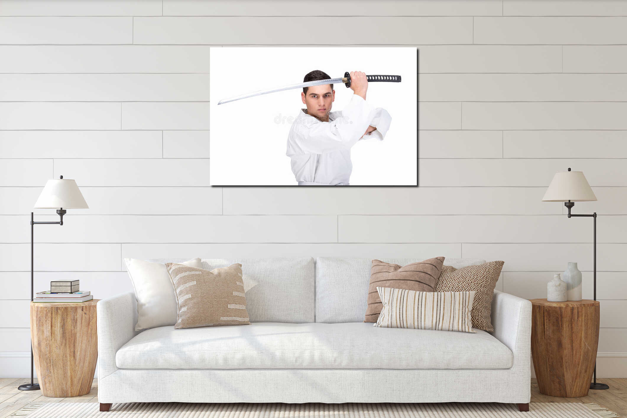 Canvas hanging interior mockup