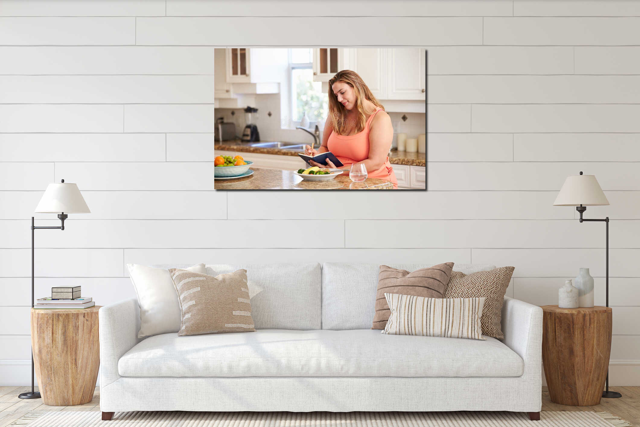 Canvas hanging interior mockup