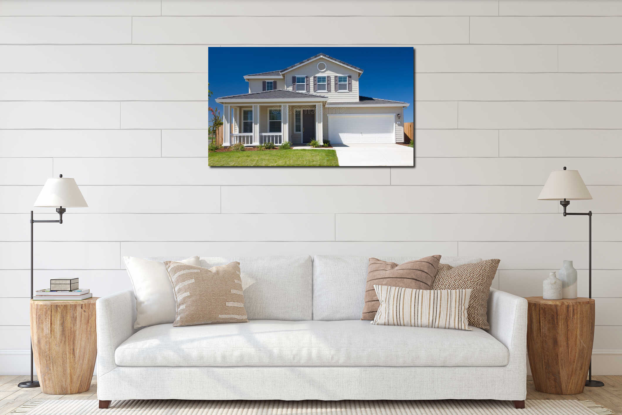 Canvas hanging interior mockup