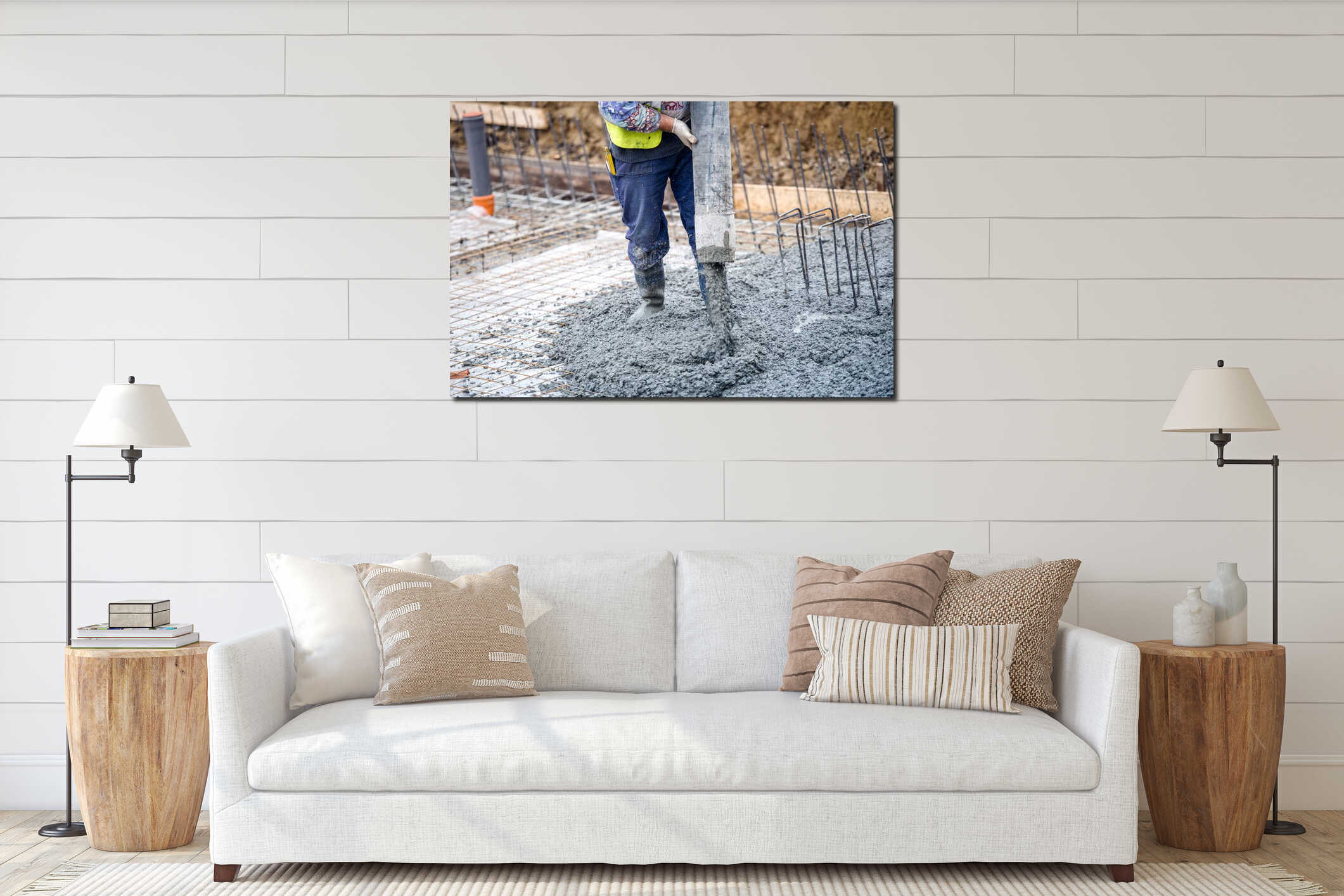 Canvas hanging interior mockup