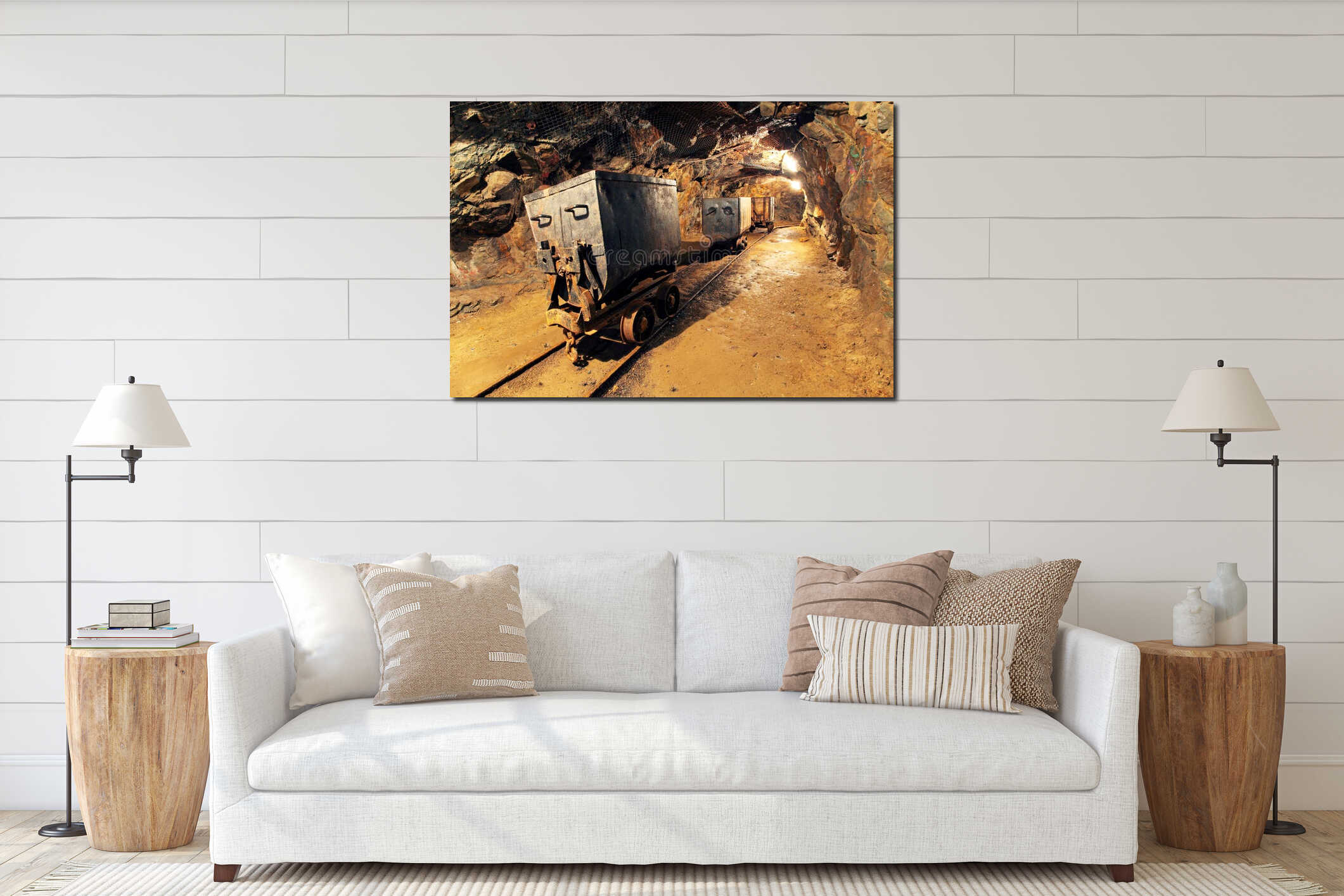 Canvas hanging interior mockup
