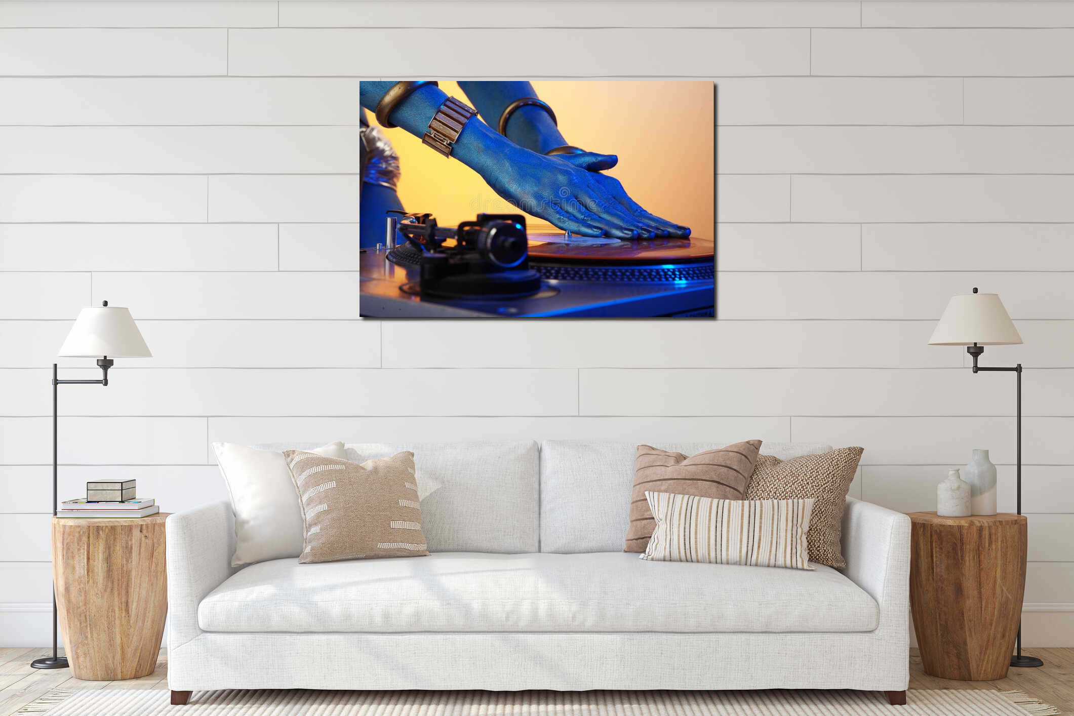 Canvas hanging interior mockup