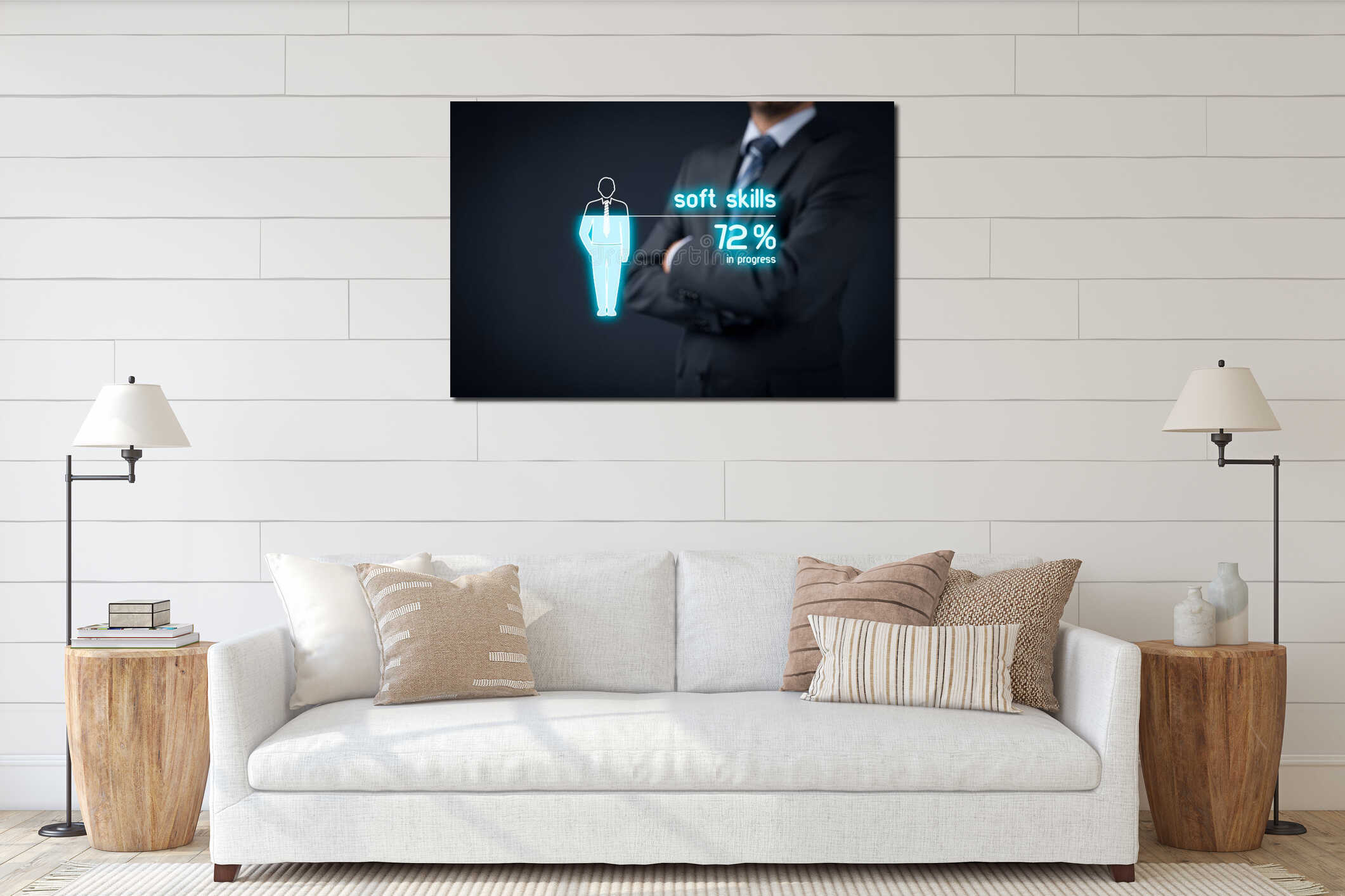 Canvas hanging interior mockup