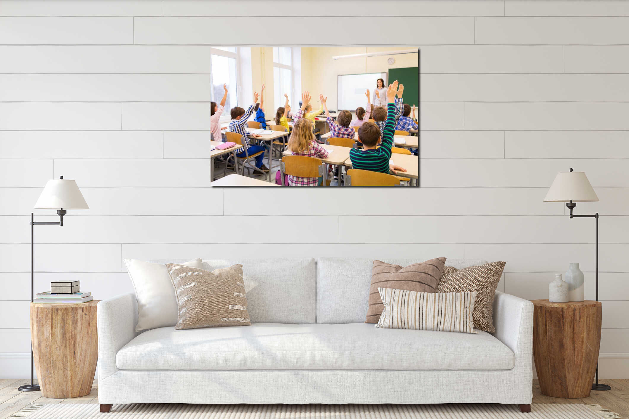 Canvas hanging interior mockup