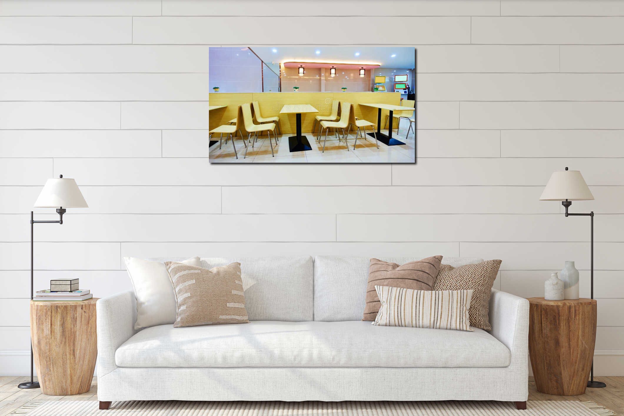Canvas hanging interior mockup