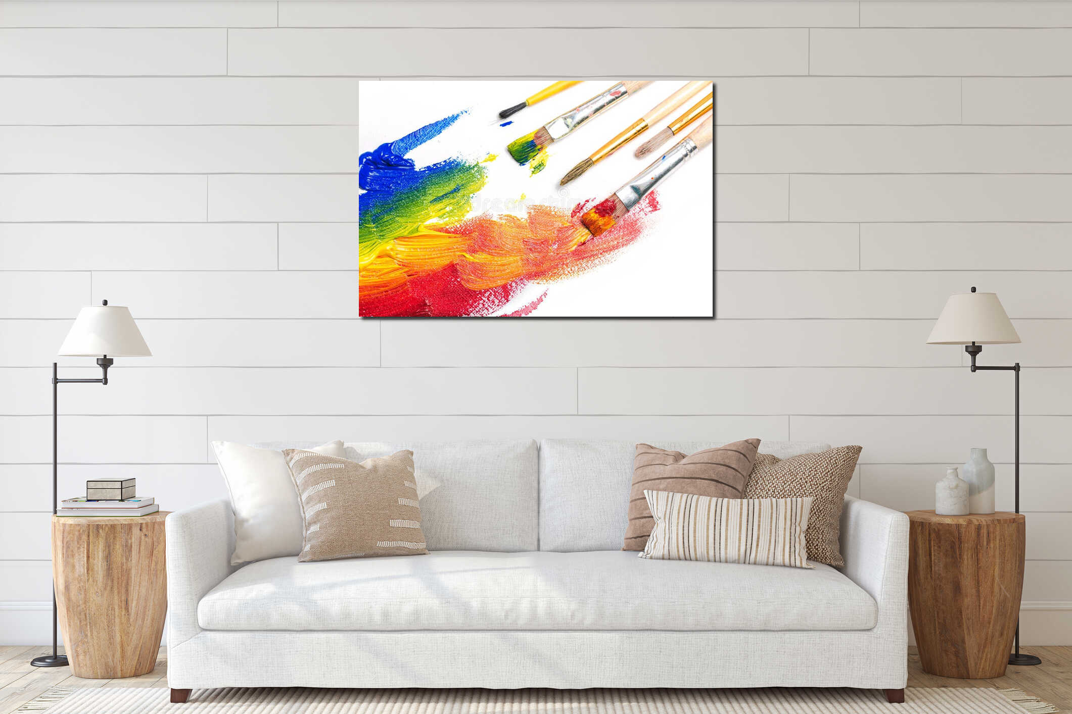 Canvas hanging interior mockup