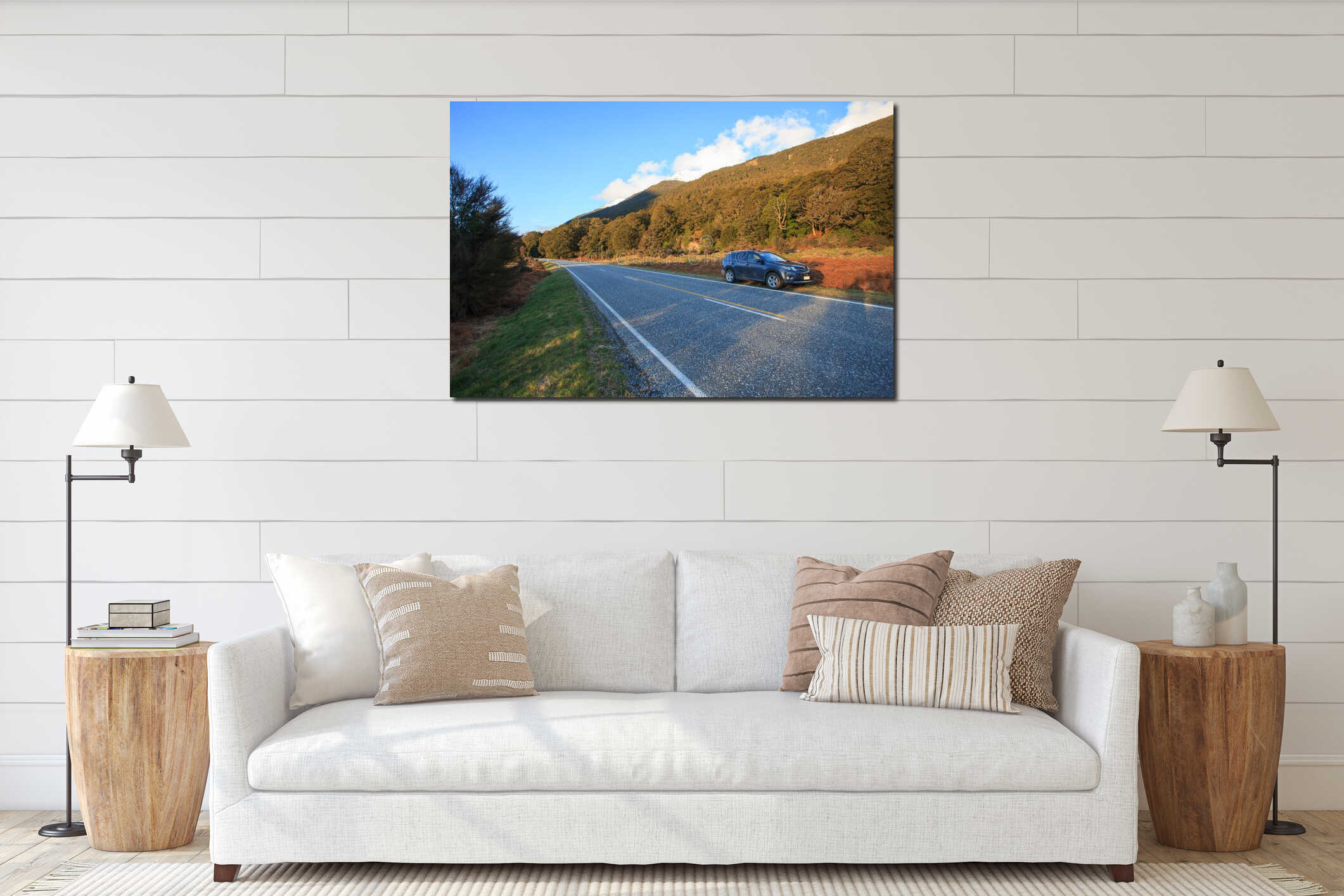 Canvas hanging interior mockup
