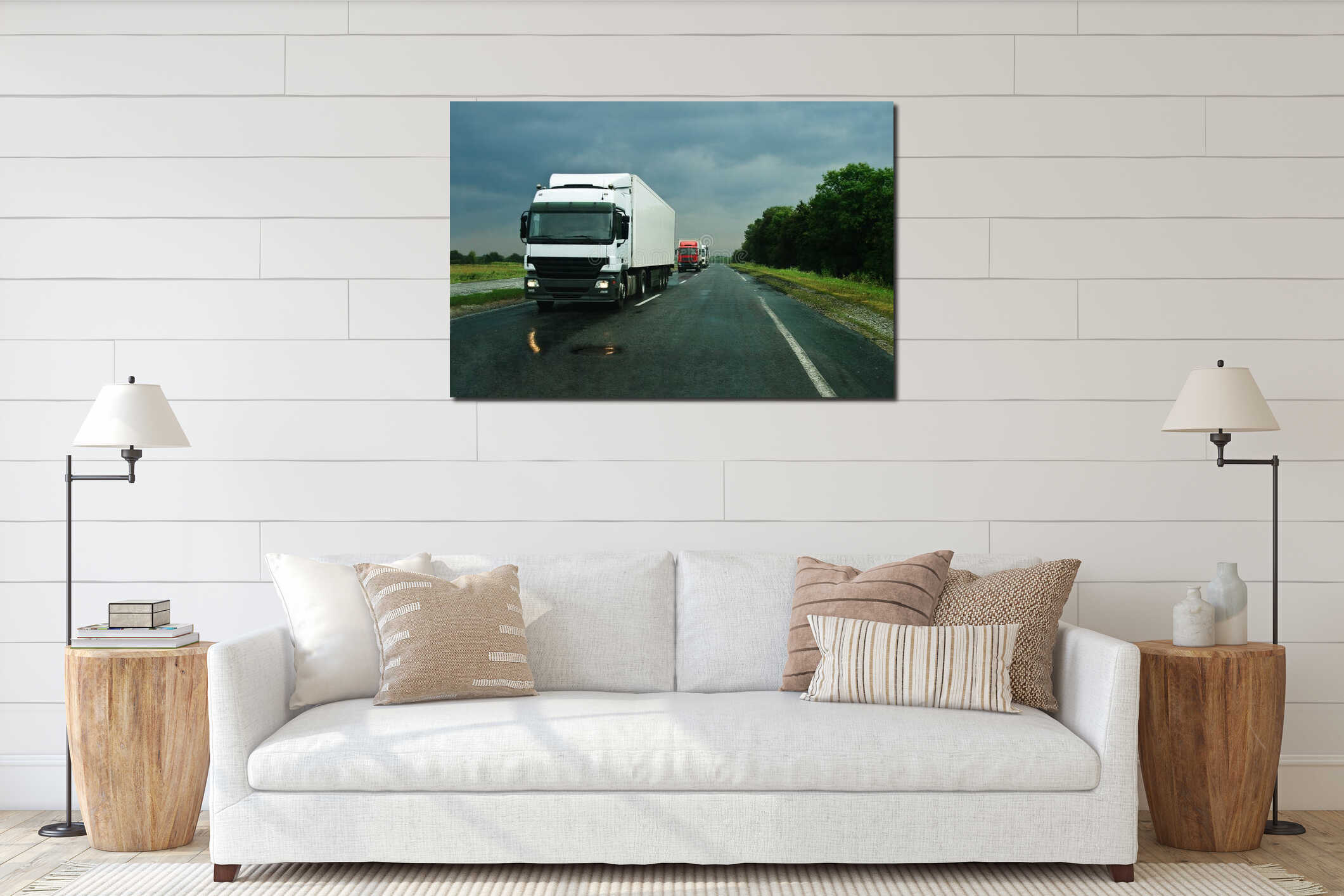 Canvas hanging interior mockup