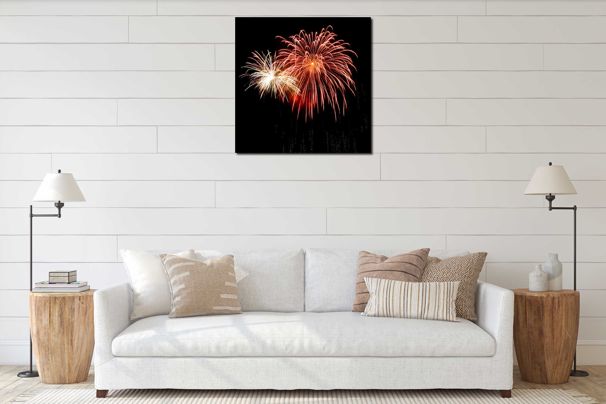 Canvas hanging interior mockup