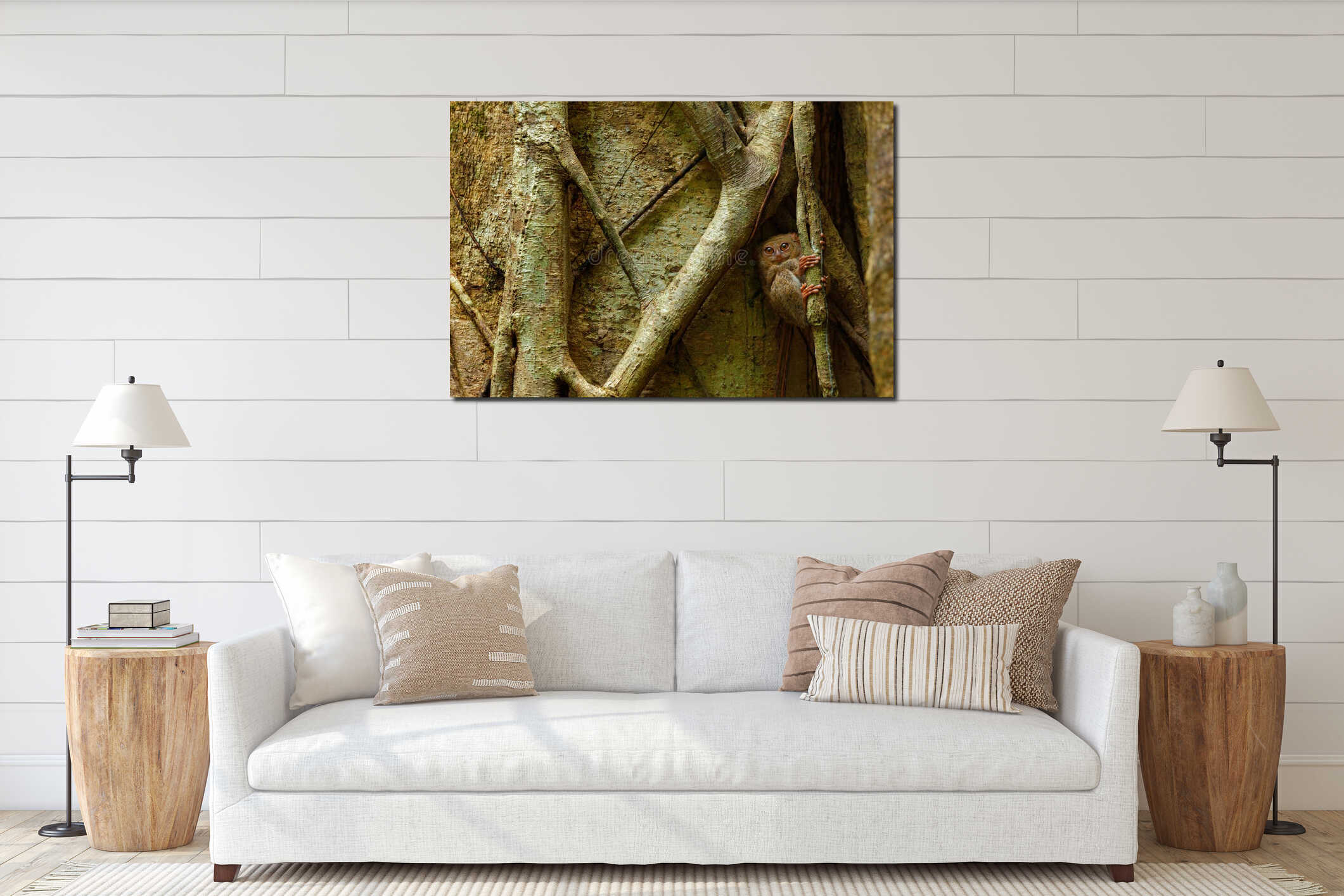 Canvas hanging interior mockup