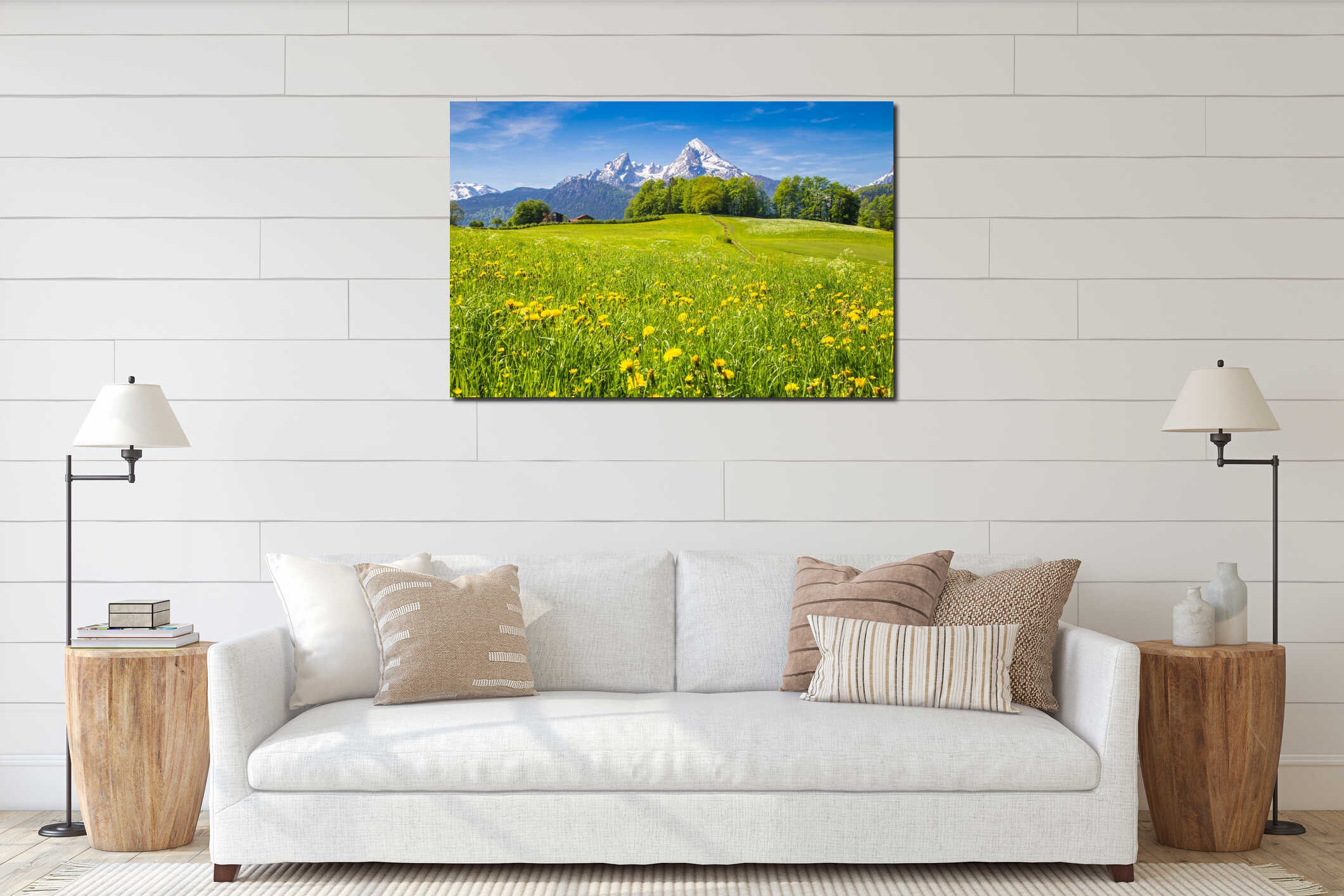 Canvas hanging interior mockup