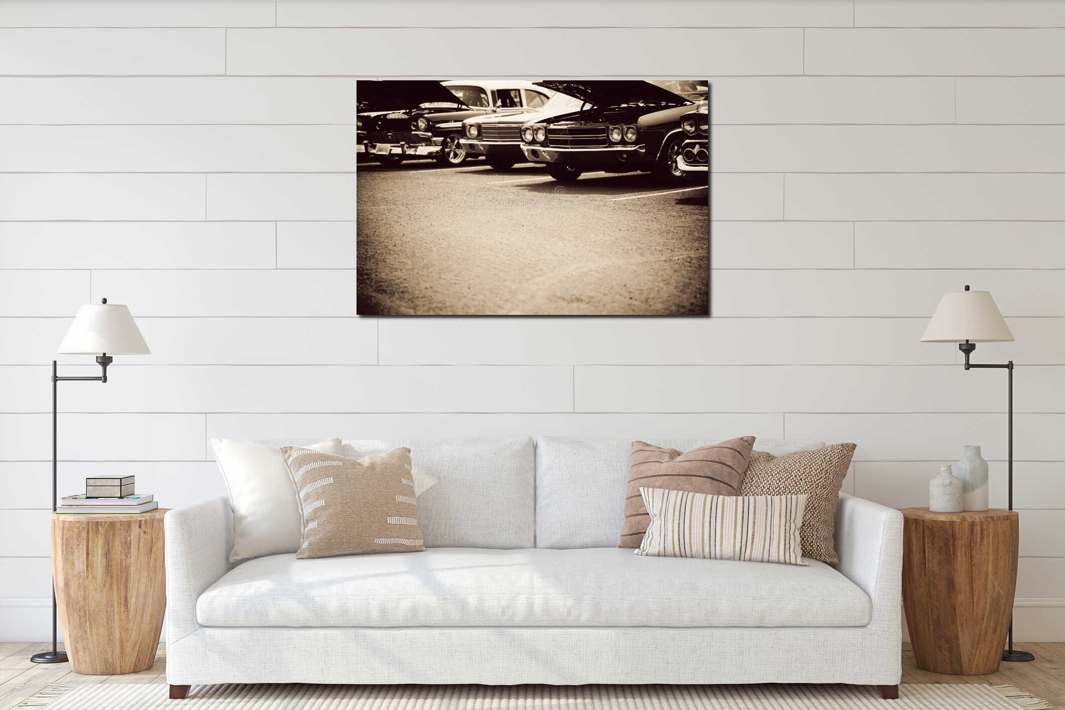 Canvas hanging interior mockup