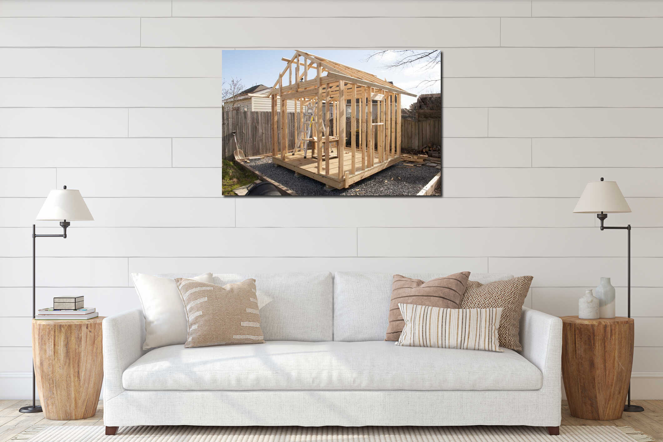 Canvas hanging interior mockup