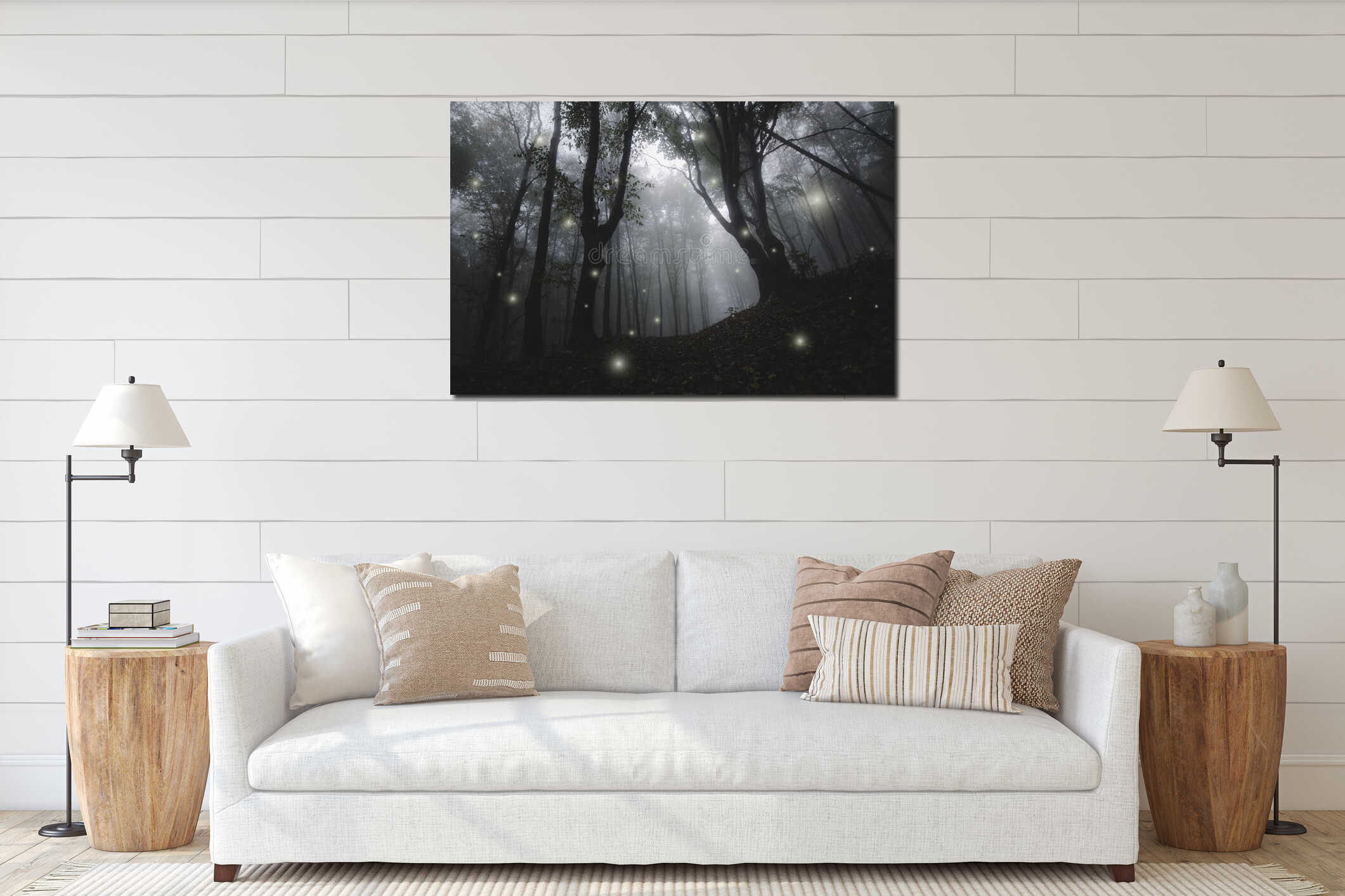 Canvas hanging interior mockup