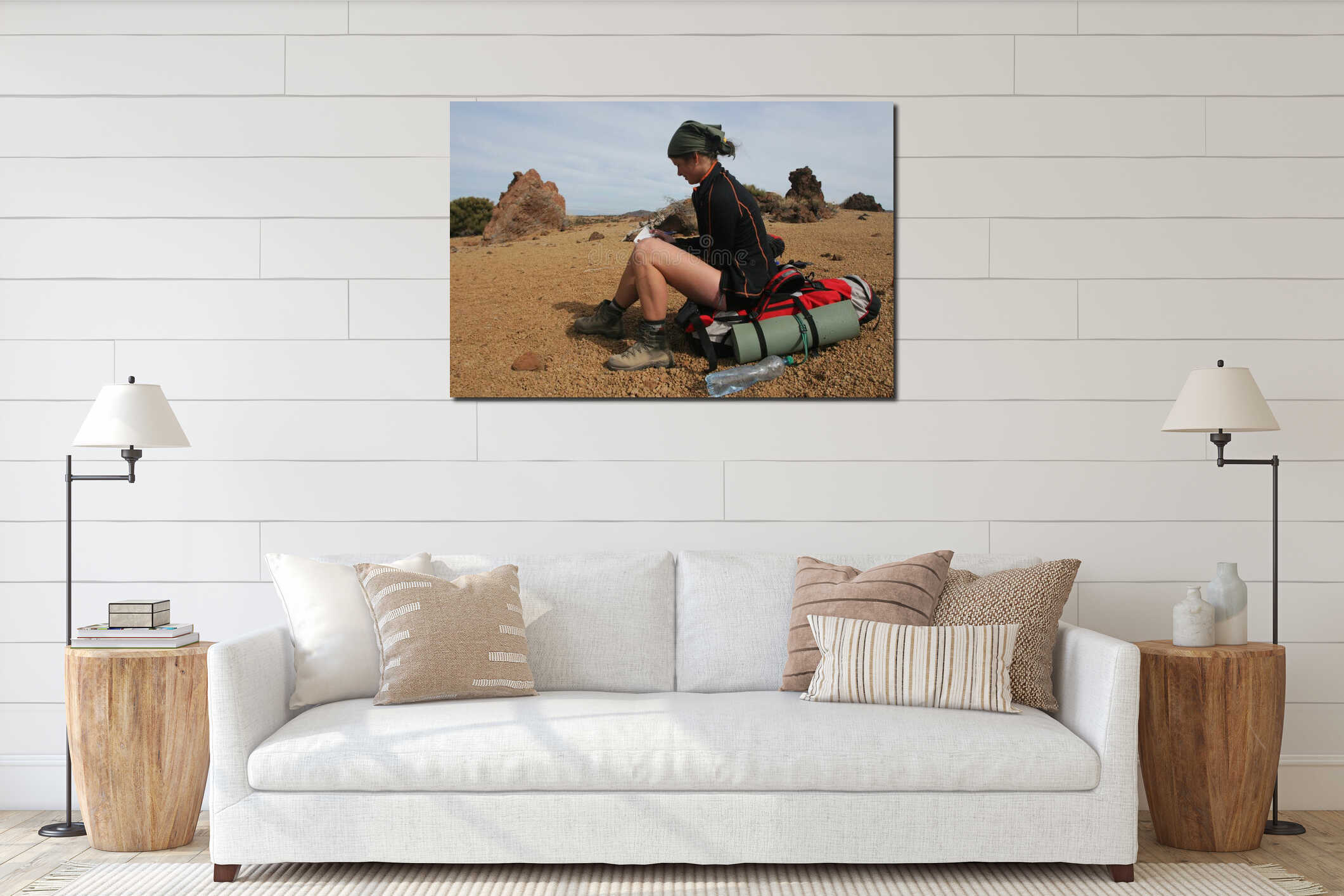 Canvas hanging interior mockup