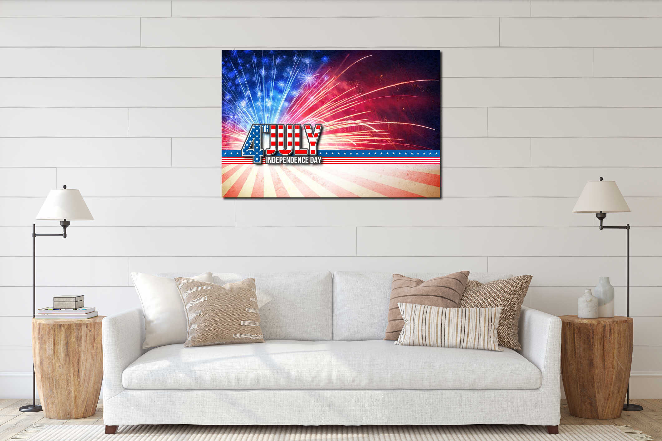 Canvas hanging interior mockup