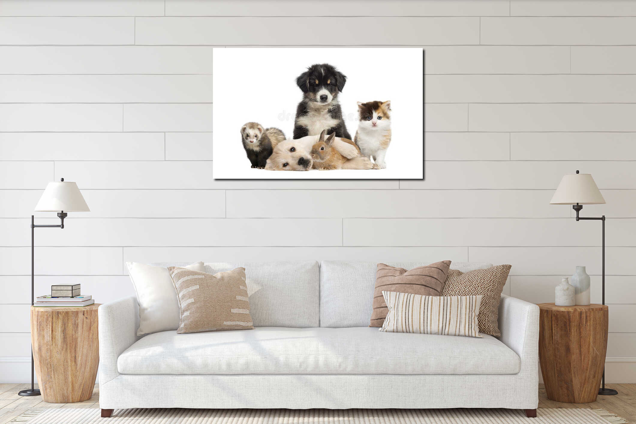 Canvas hanging interior mockup