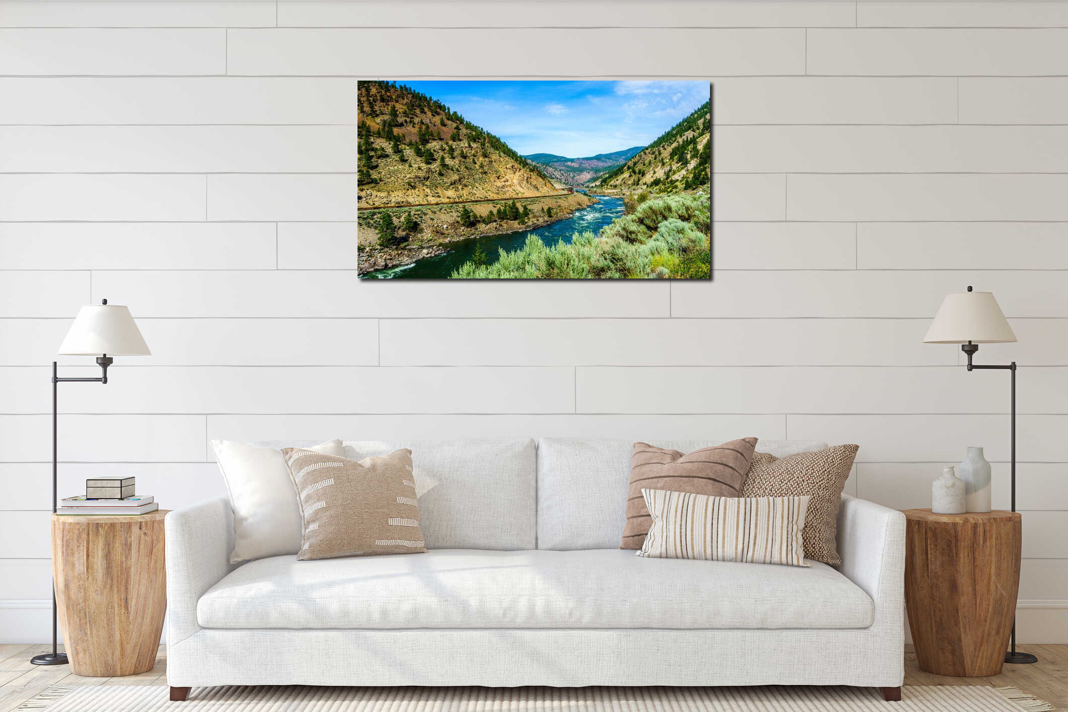 Canvas hanging interior mockup