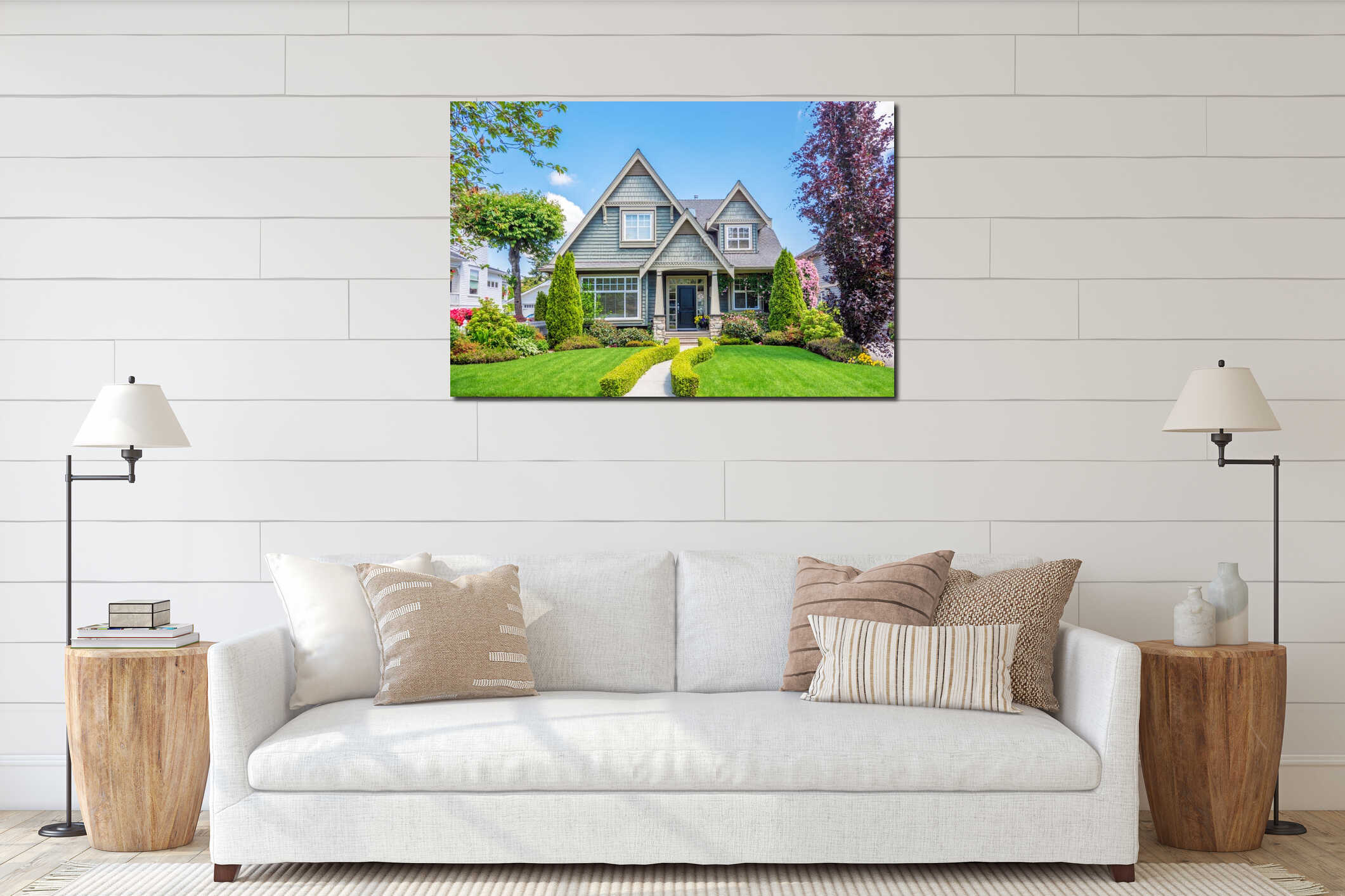 Canvas hanging interior mockup