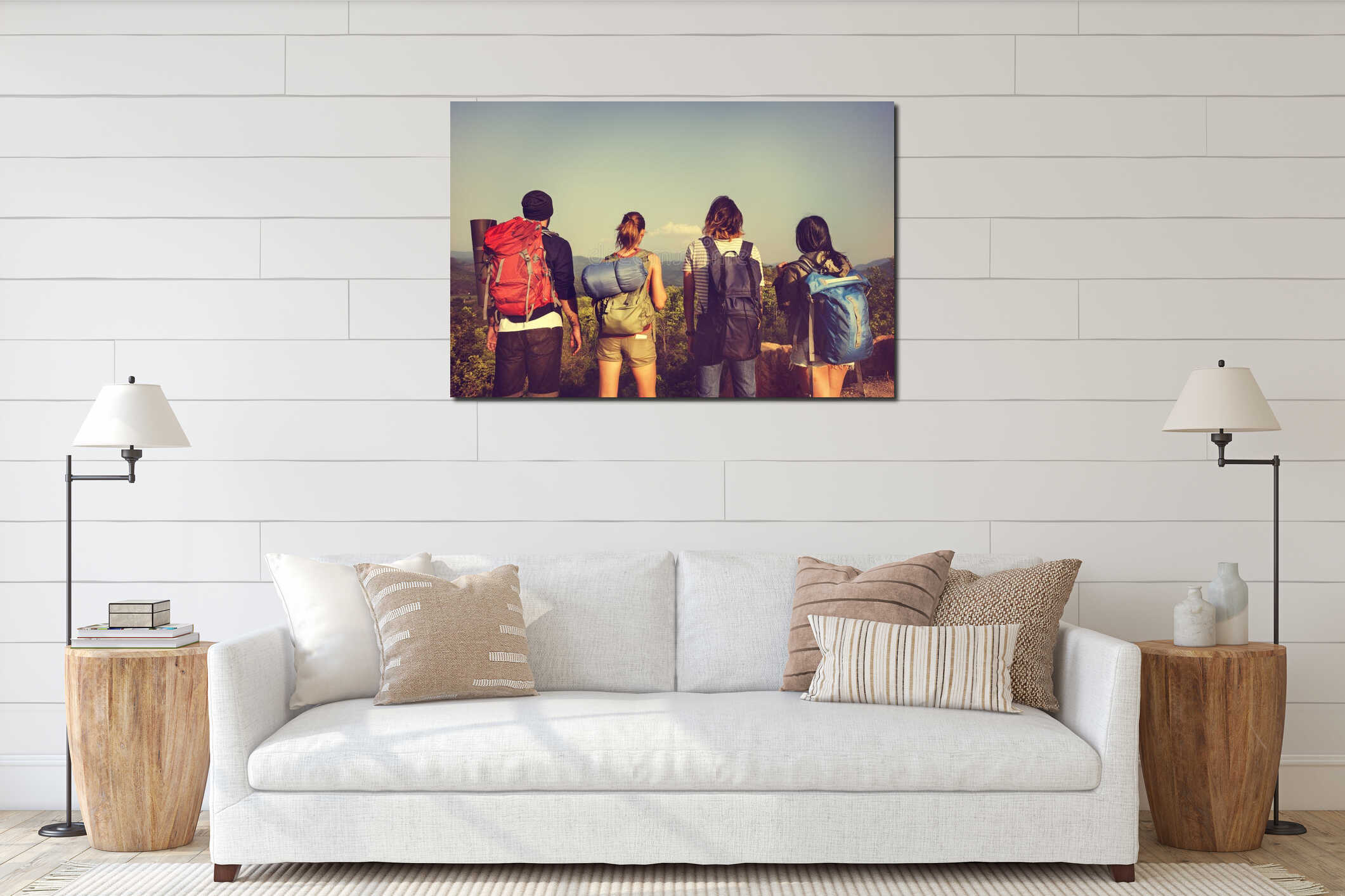 Canvas hanging interior mockup