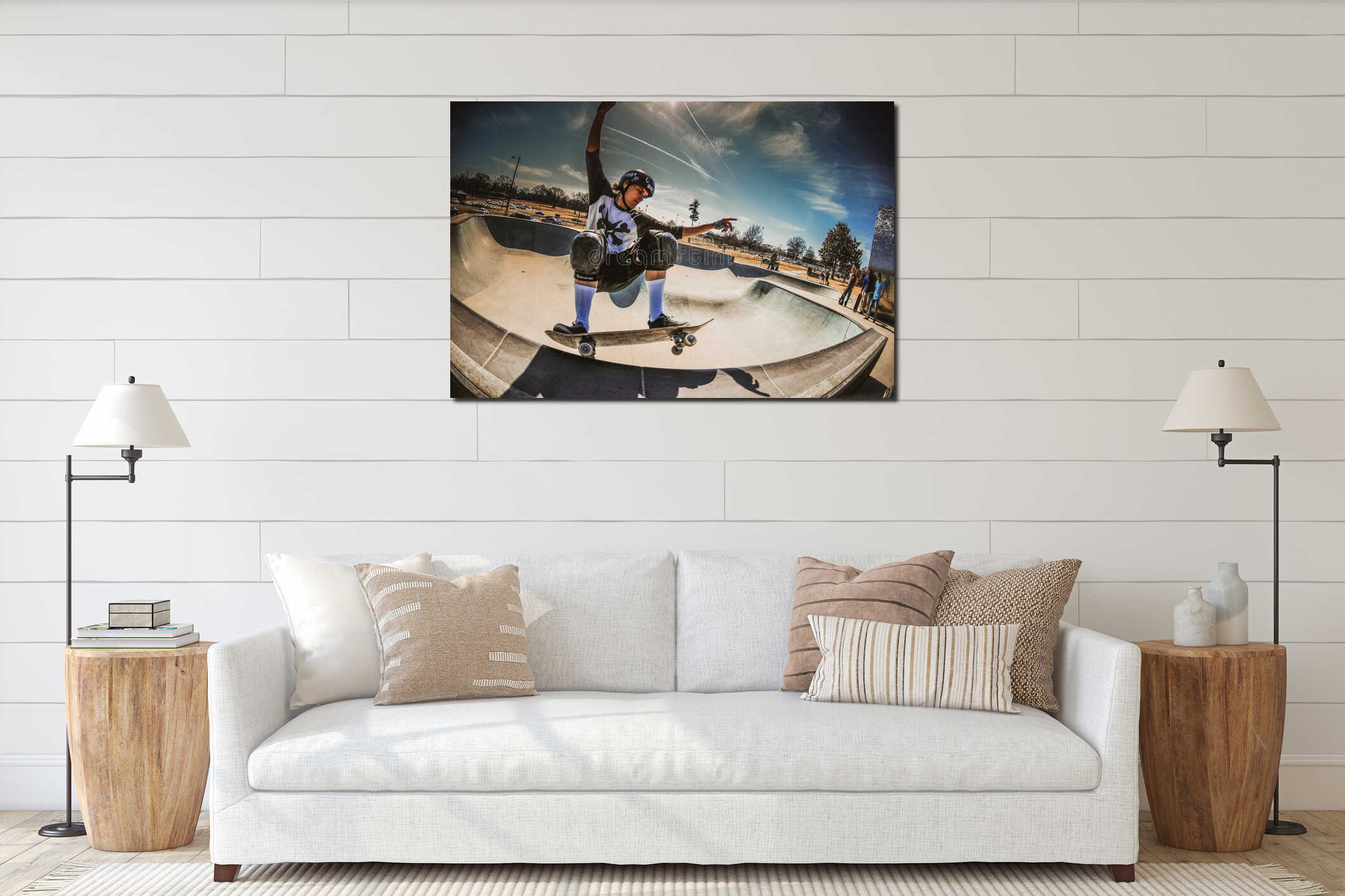 Canvas hanging interior mockup
