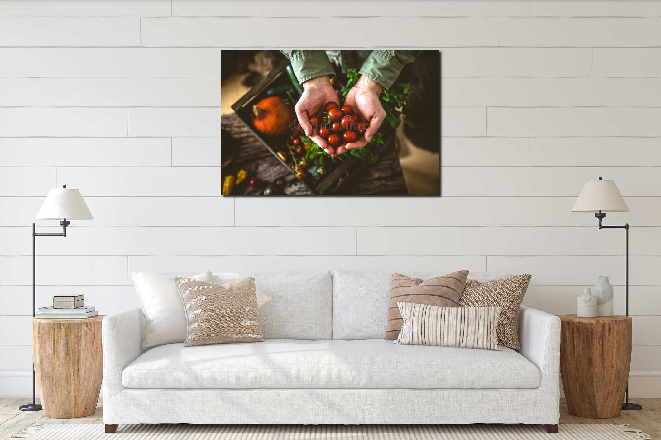 Canvas hanging interior mockup