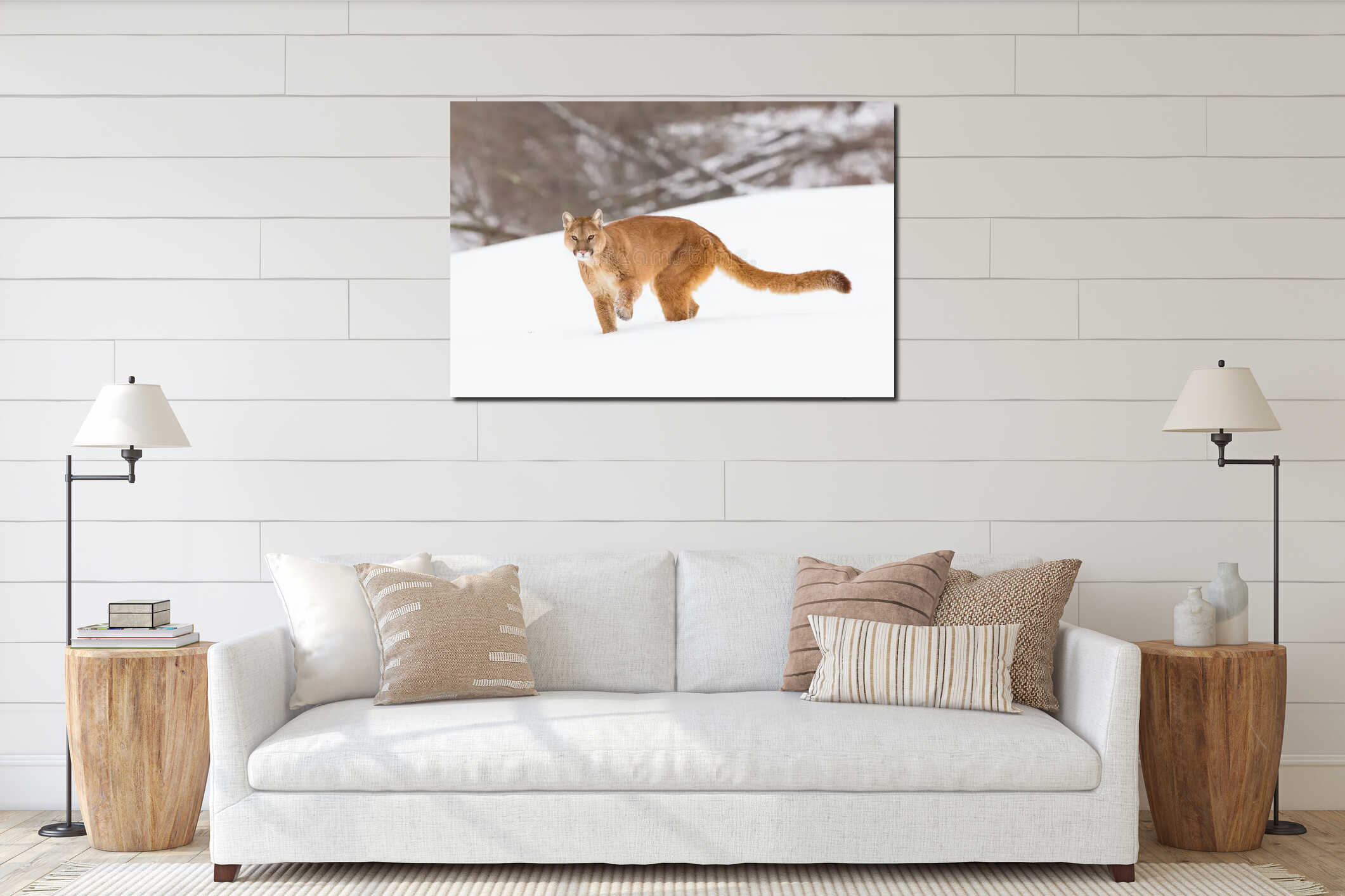 Canvas hanging interior mockup