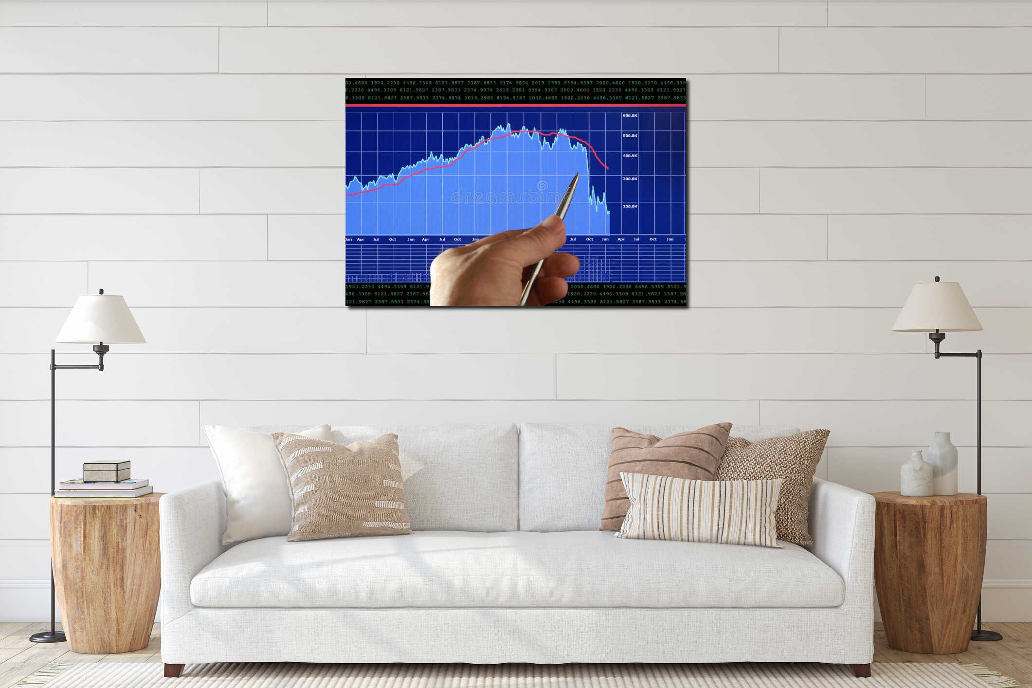 Canvas hanging interior mockup