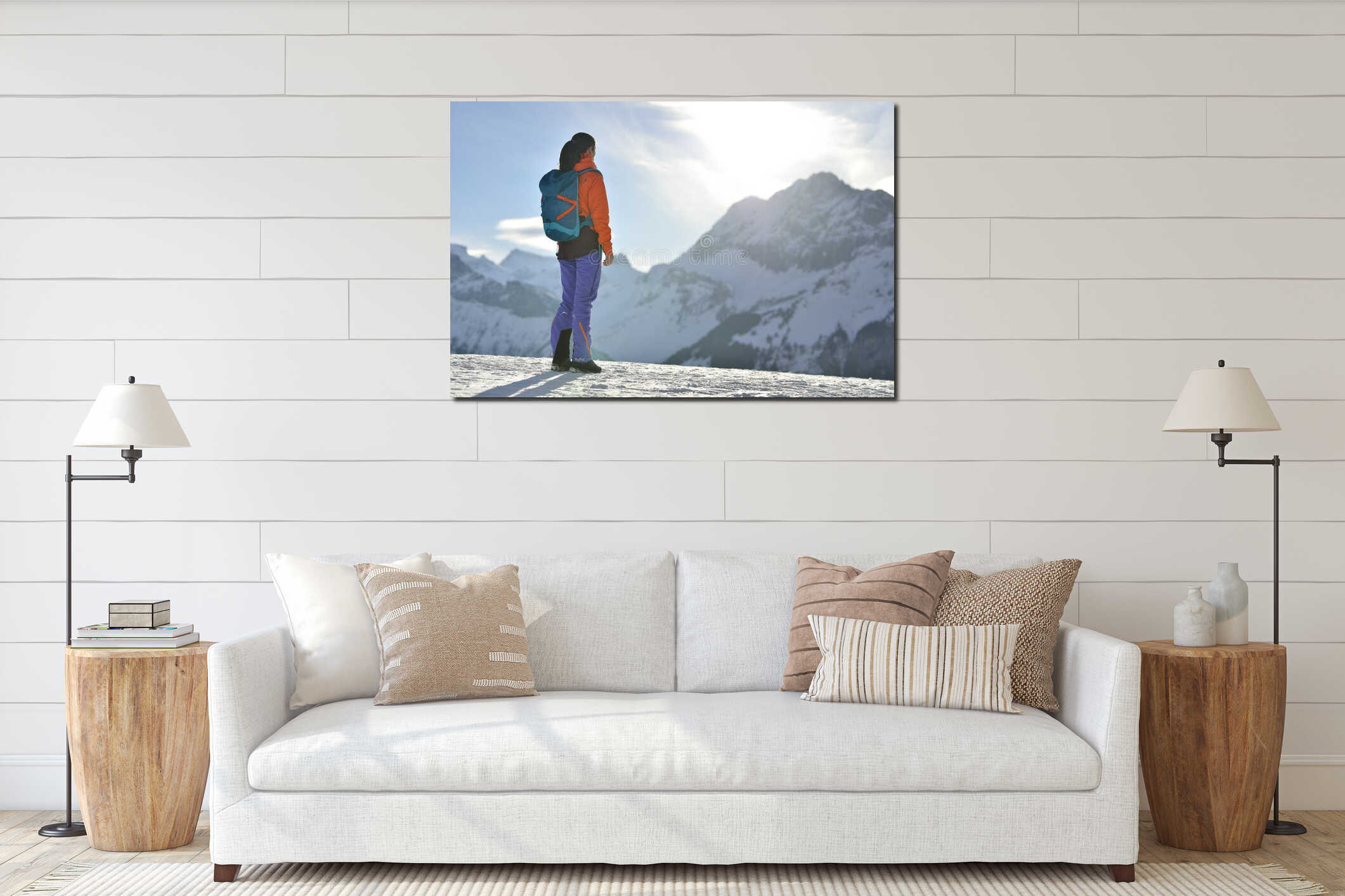 Canvas hanging interior mockup