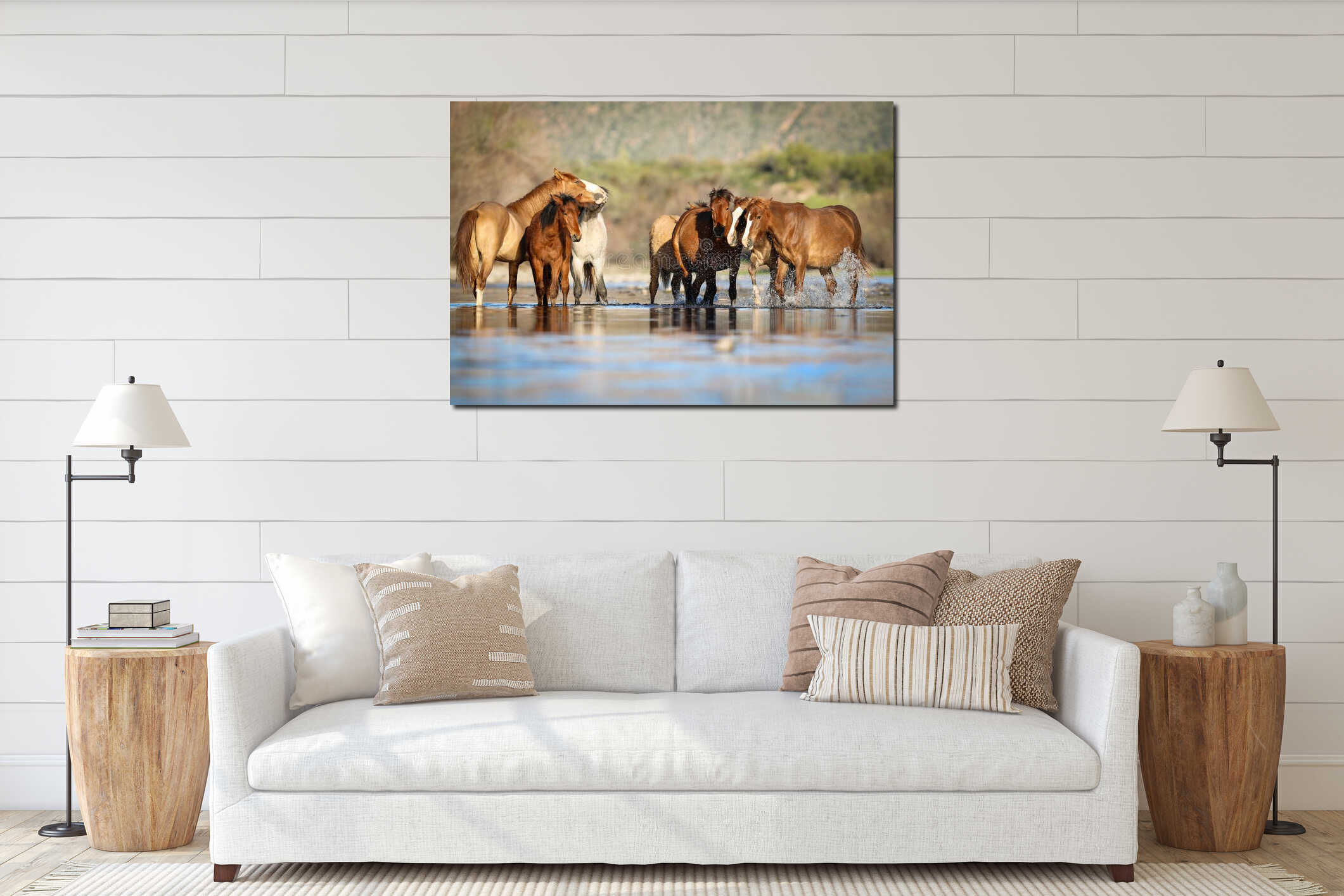 Canvas hanging interior mockup