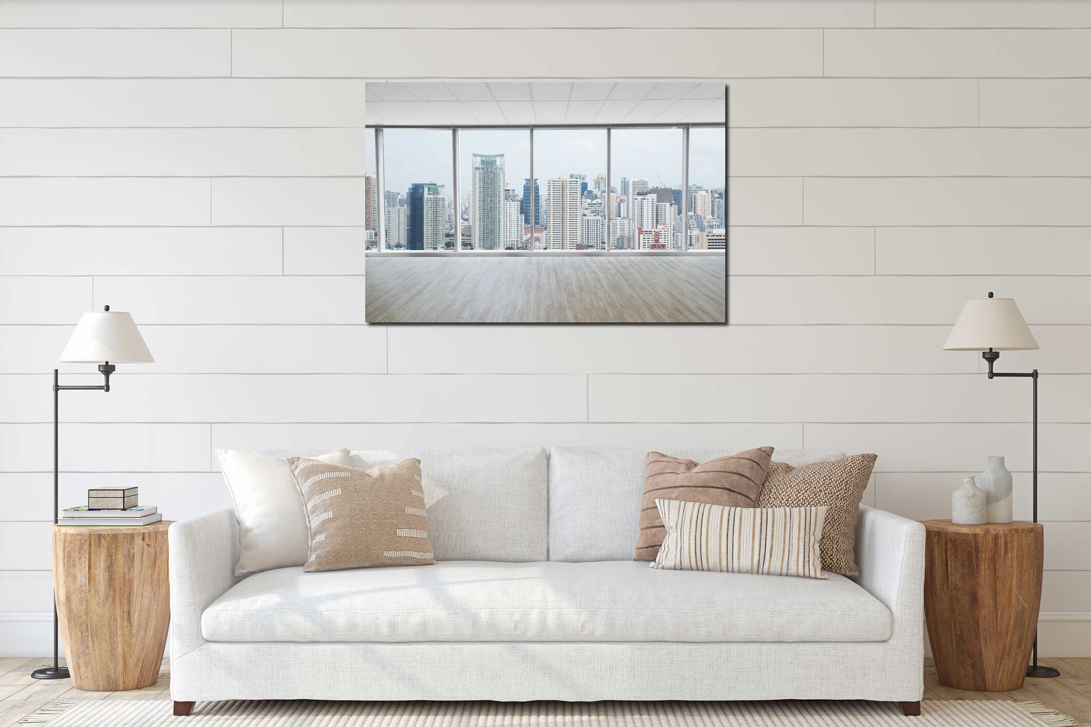 Canvas hanging interior mockup
