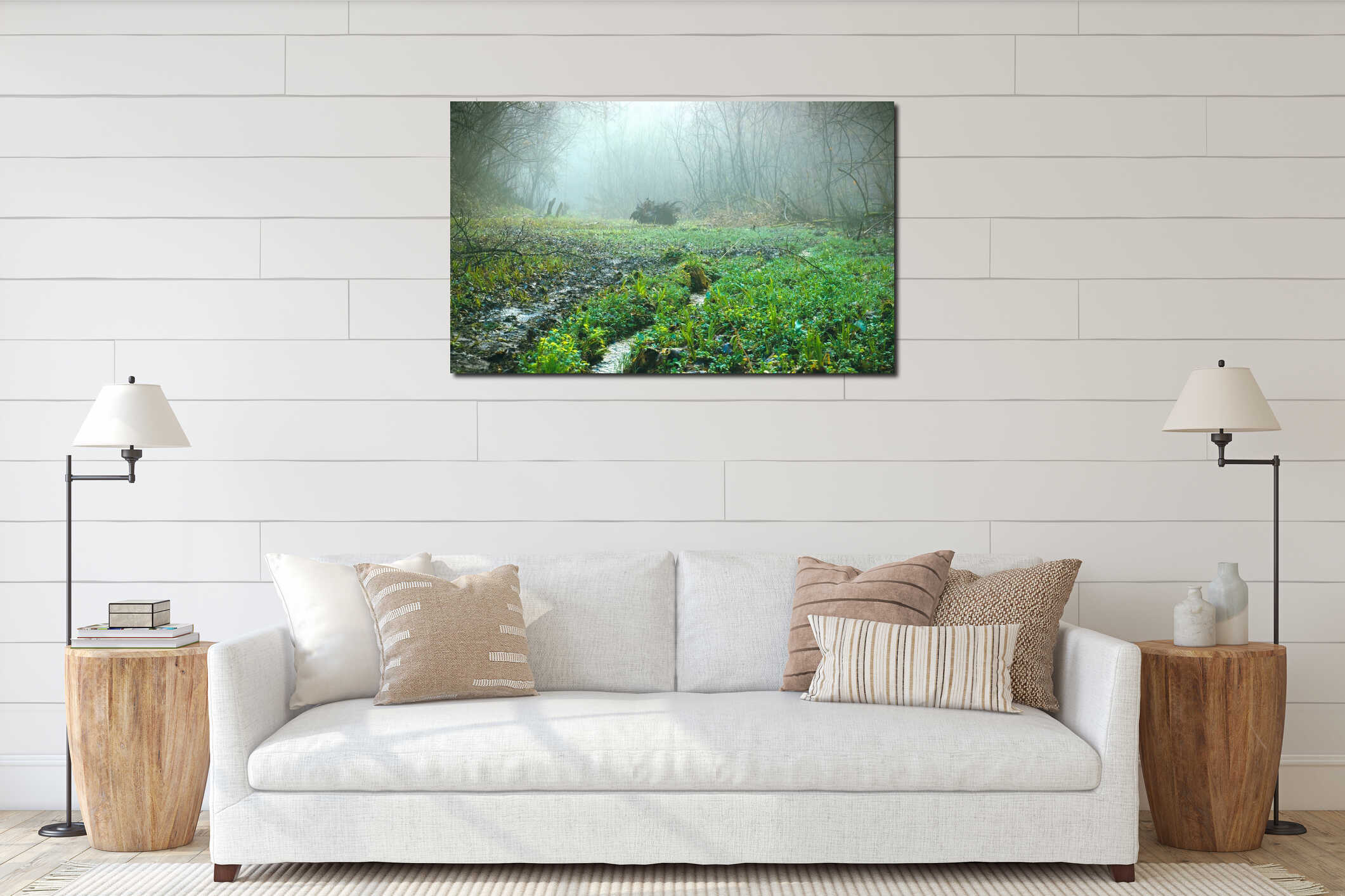 Canvas hanging interior mockup