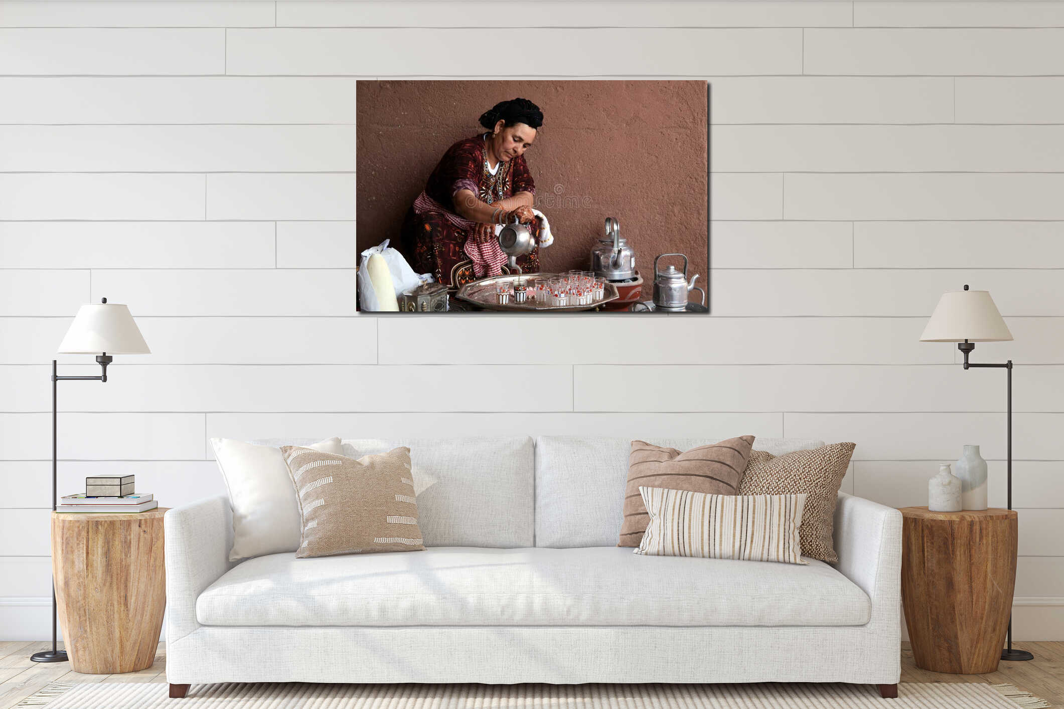 Canvas hanging interior mockup