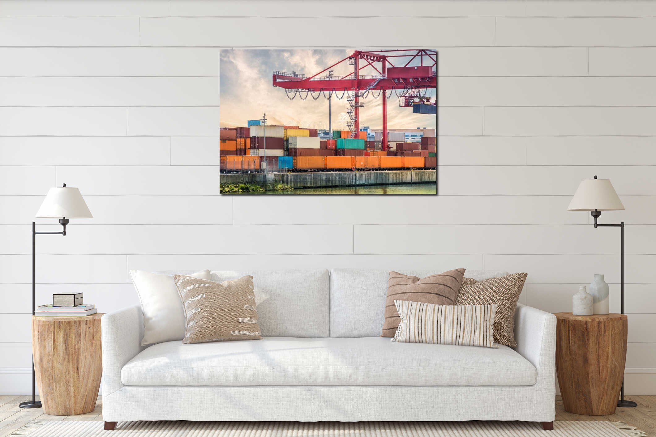 Canvas hanging interior mockup