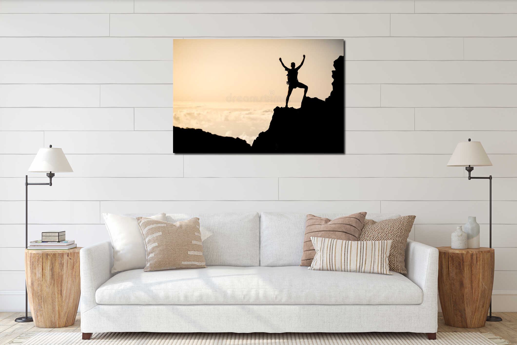 Canvas hanging interior mockup