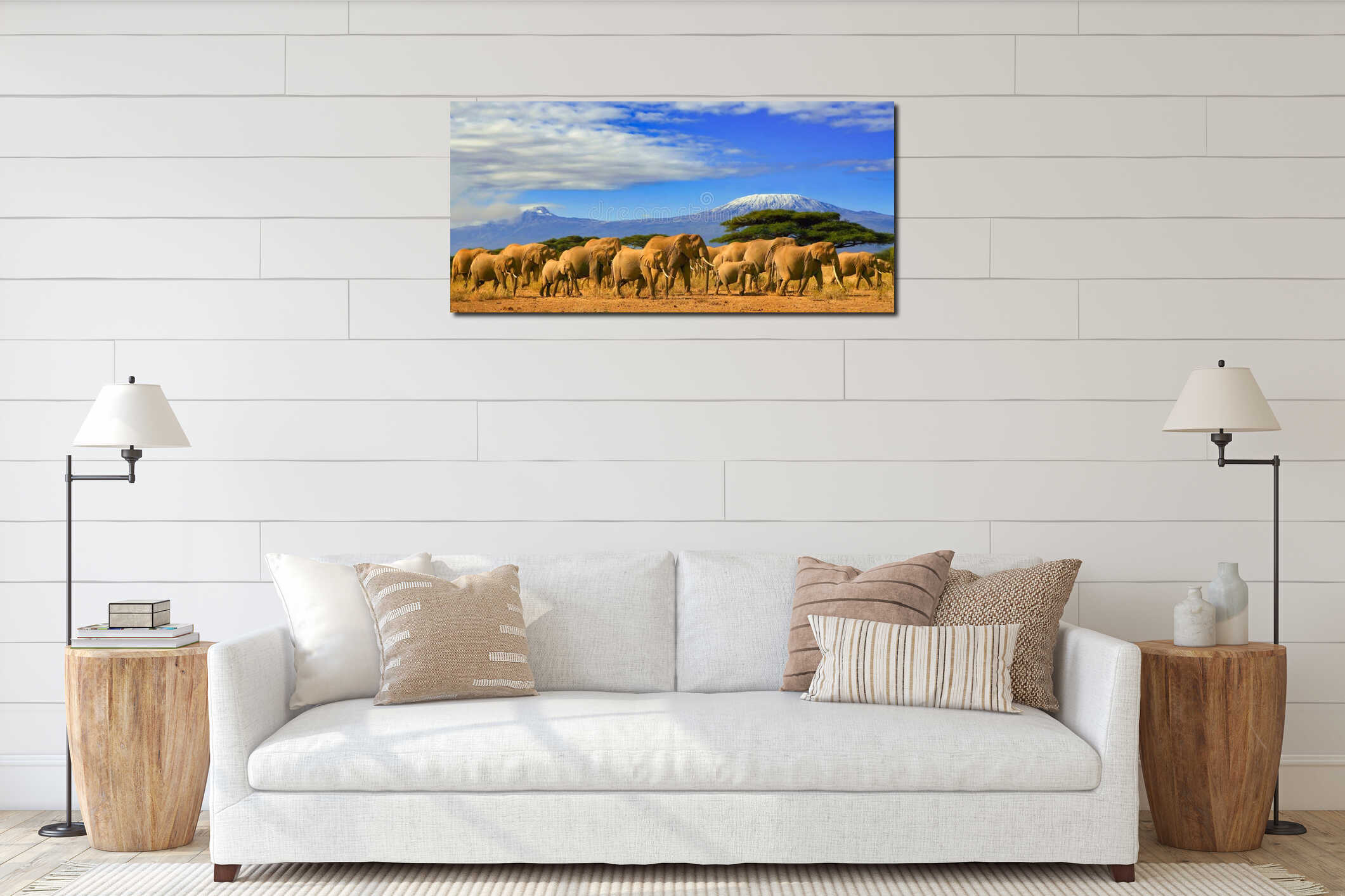 Canvas hanging interior mockup