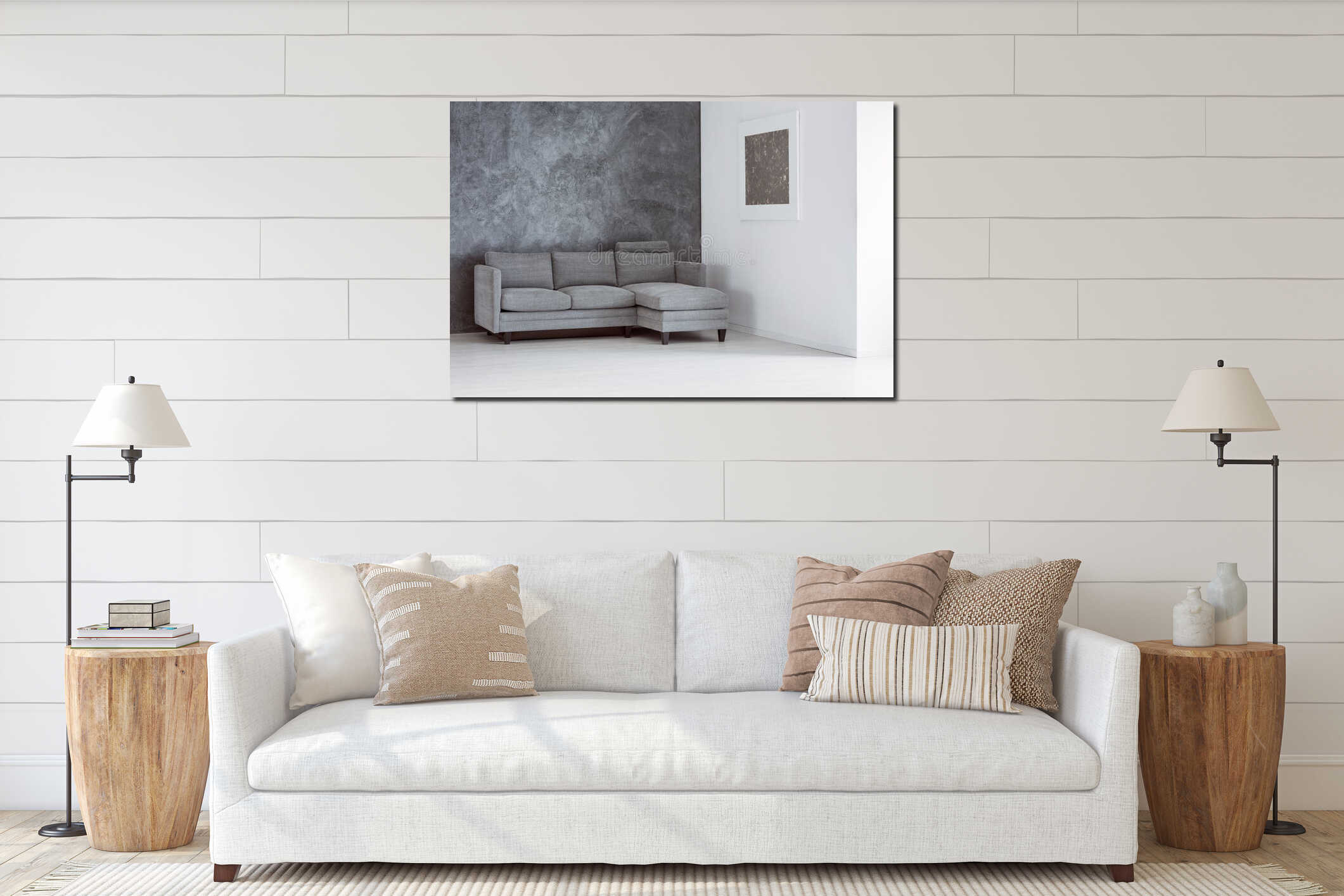 Canvas hanging interior mockup